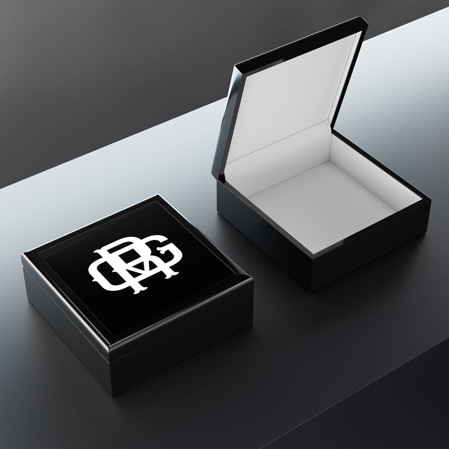 Elegant Custom Jewelry Box with Monogram Design