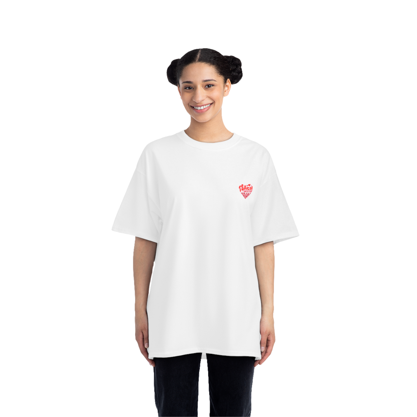 Teach With Heart T-Shirt – Retro Heart Teacher Tee