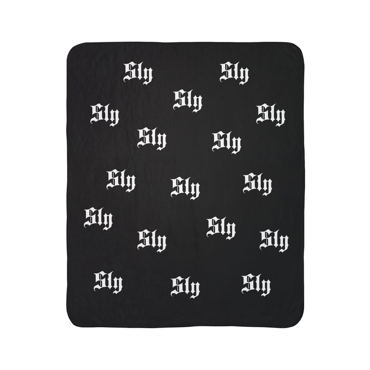 Sherpa Blanket — Gothic 'Sly' Pattern Black Cozy Throw