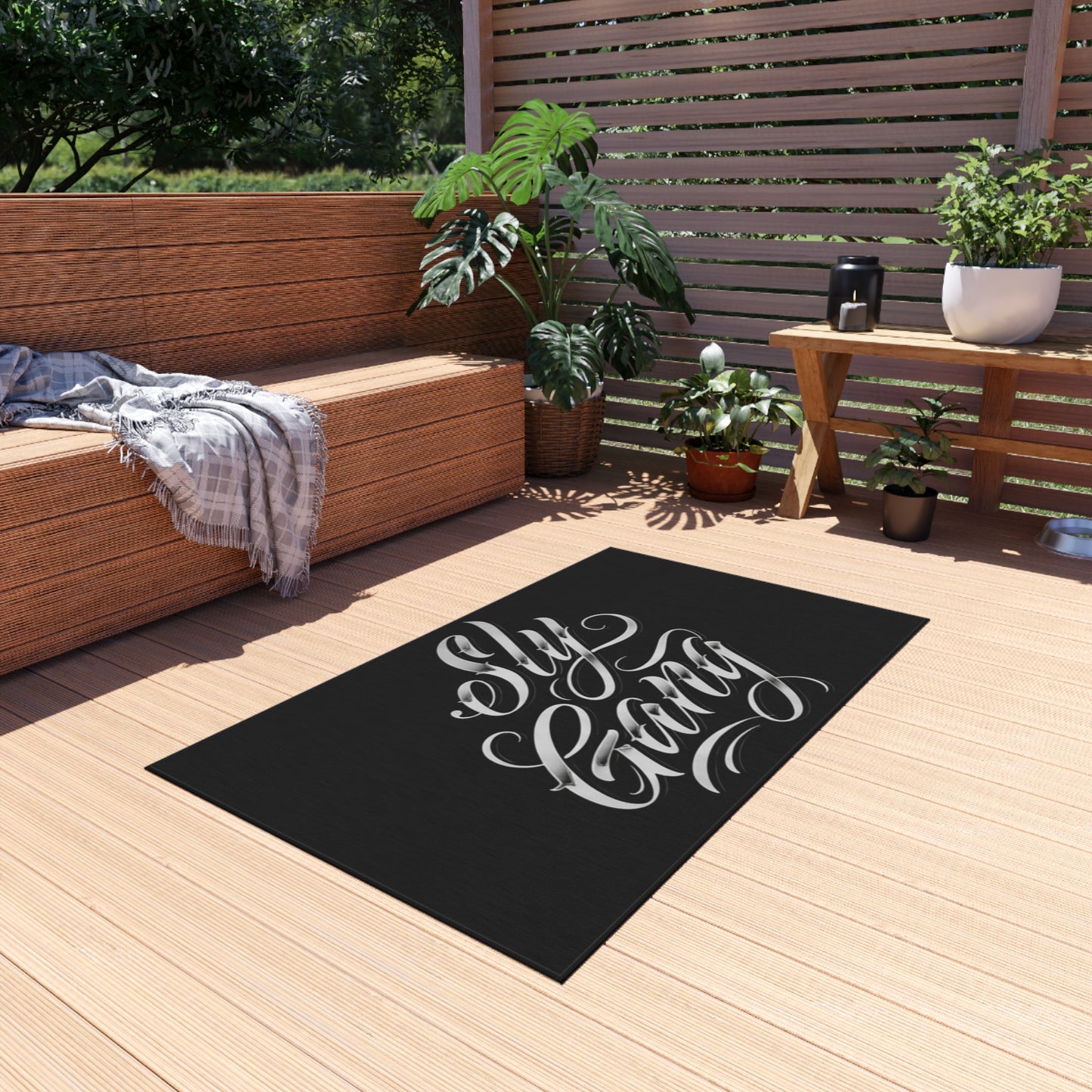 Sly Gang Outdoor Rug — Black Script Doormat