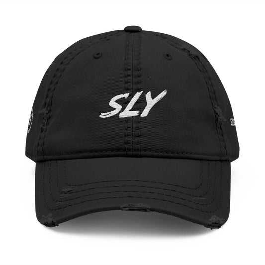 Sly Embroidered Distressed Dad Hat — Barcelona Vintage Baseball Cap