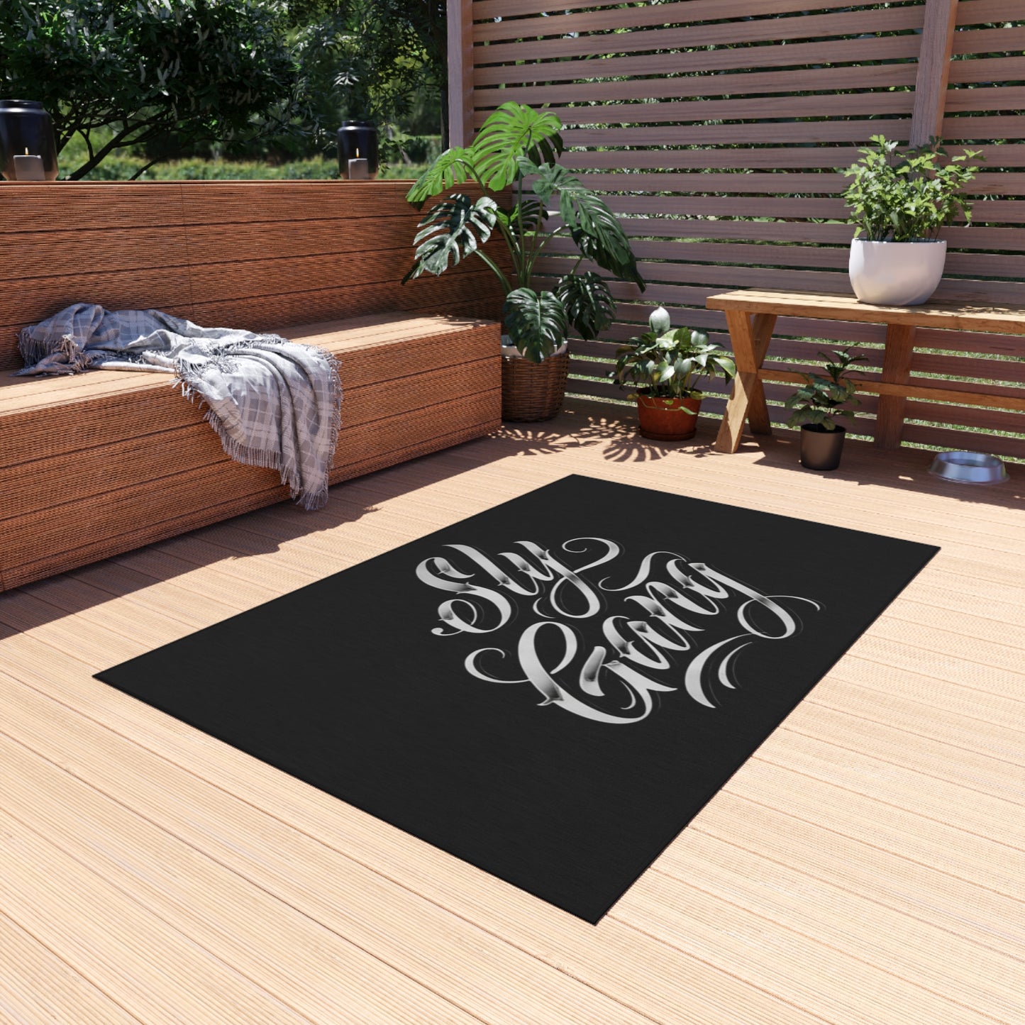 Sly Gang Outdoor Rug — Black Script Doormat