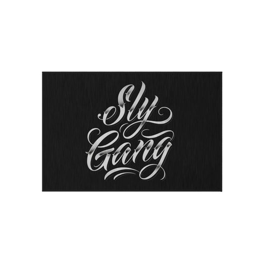 Sly Gang Outdoor Rug — Black Script Doormat