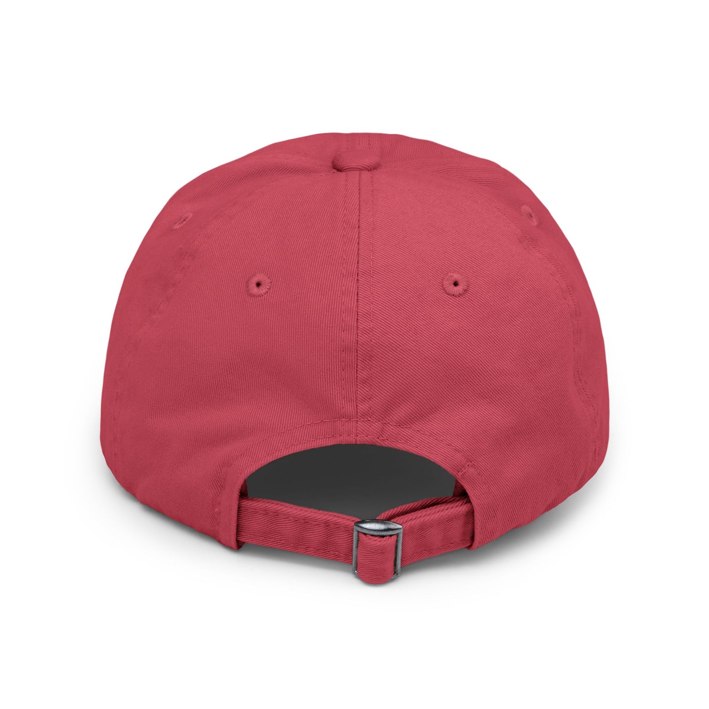Distressed Black Dad Hat with White Interlocking Monogram