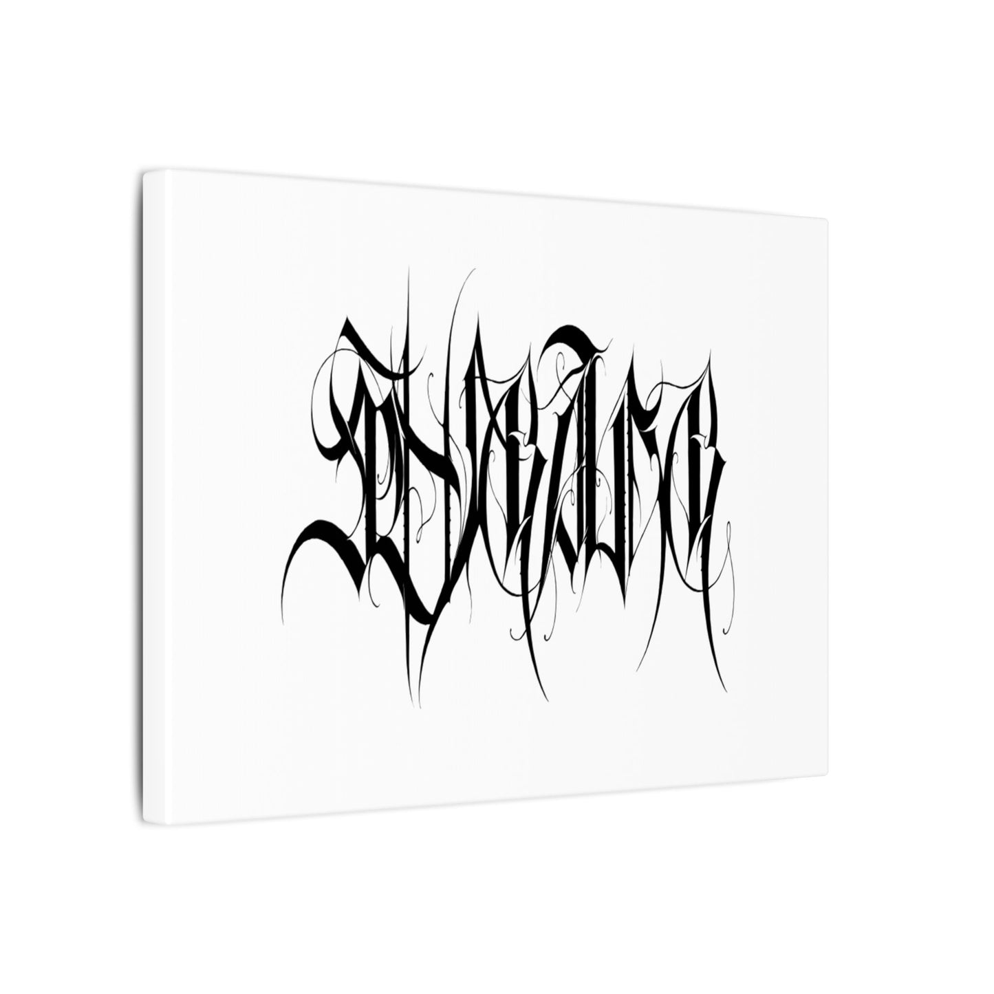 Canvas Wall Art — 'Believe' Black Ornamental Calligraphy