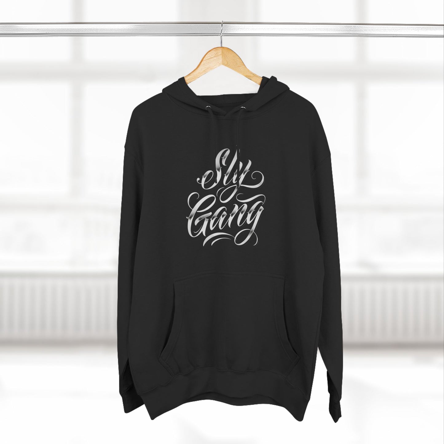 Hoodie — 'Sly Gang' Script Embroidered Fleece Hoodie