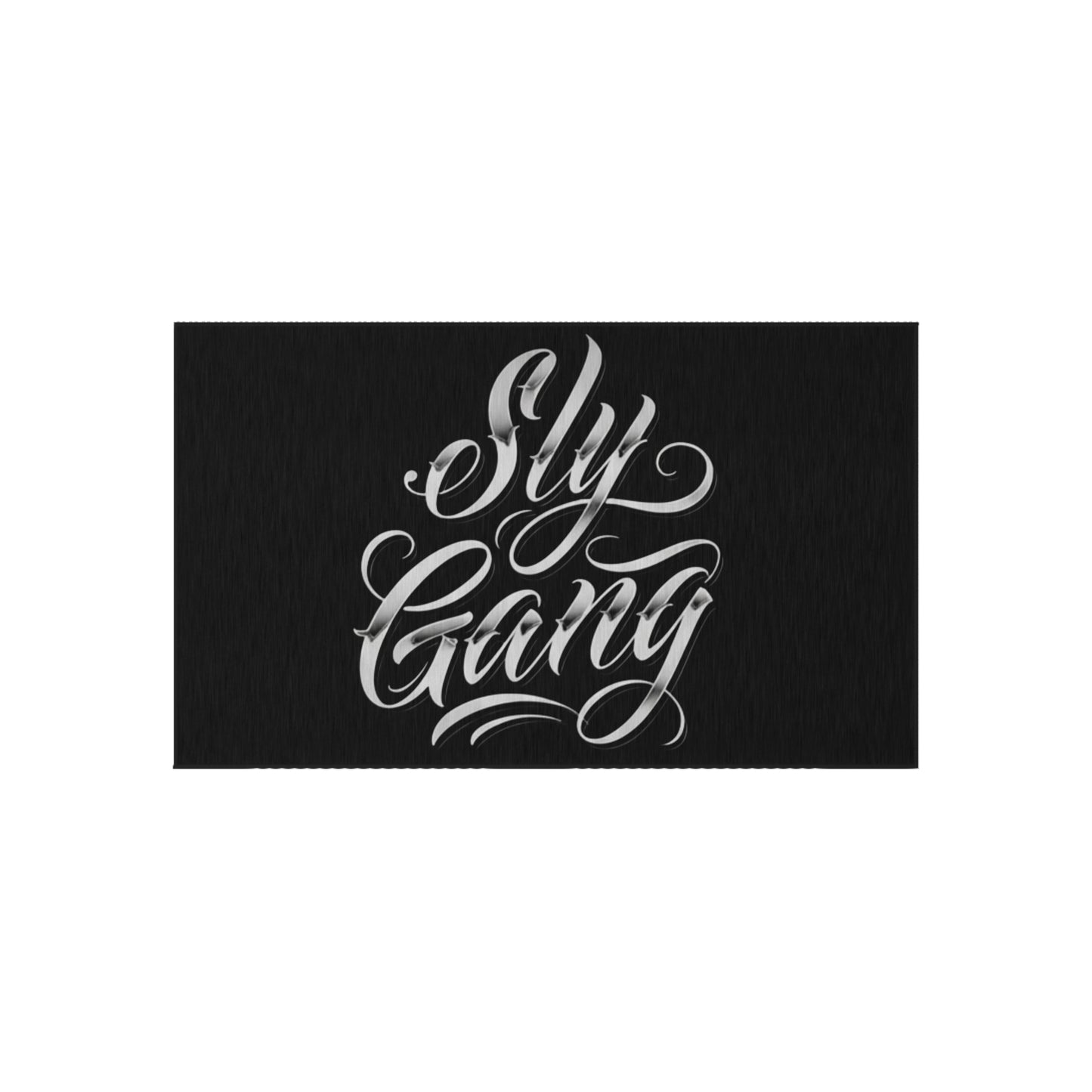 Sly Gang Outdoor Rug — Black Script Doormat