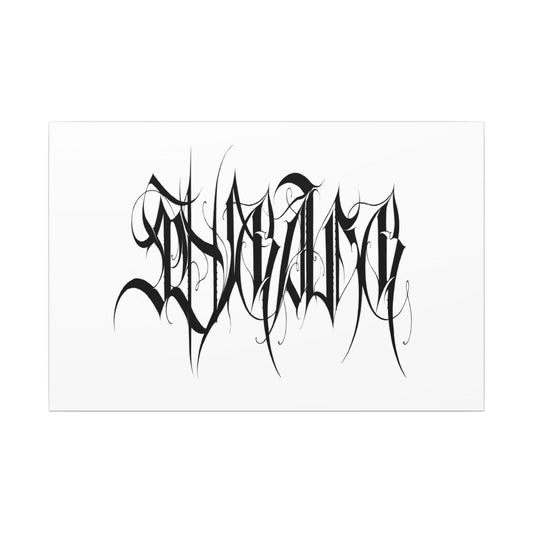 Canvas Wall Art — 'Believe' Black Ornamental Calligraphy