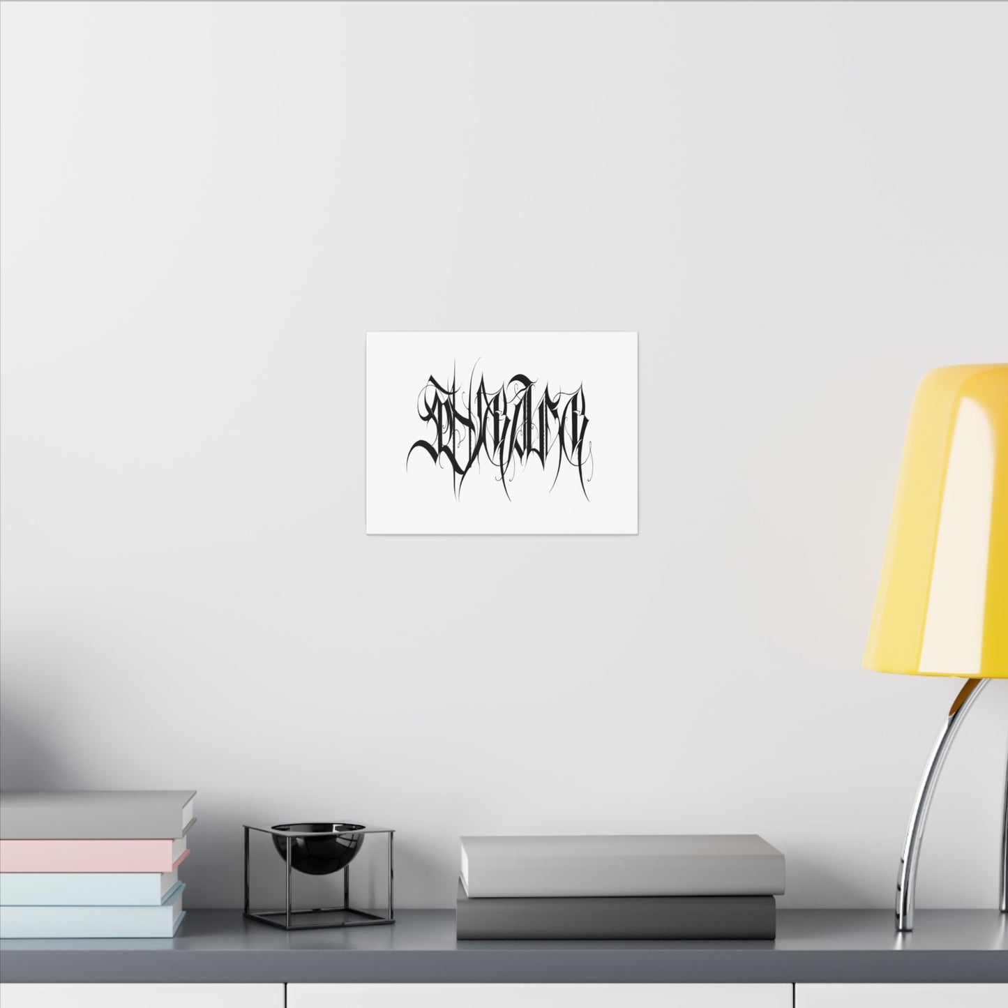 Canvas Wall Art — 'Believe' Black Ornamental Calligraphy
