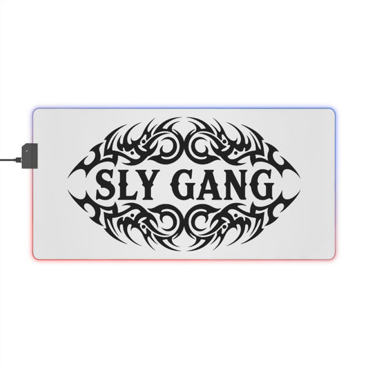 LED Gaming Mouse Pad — "SLY GANG" Desk Mat