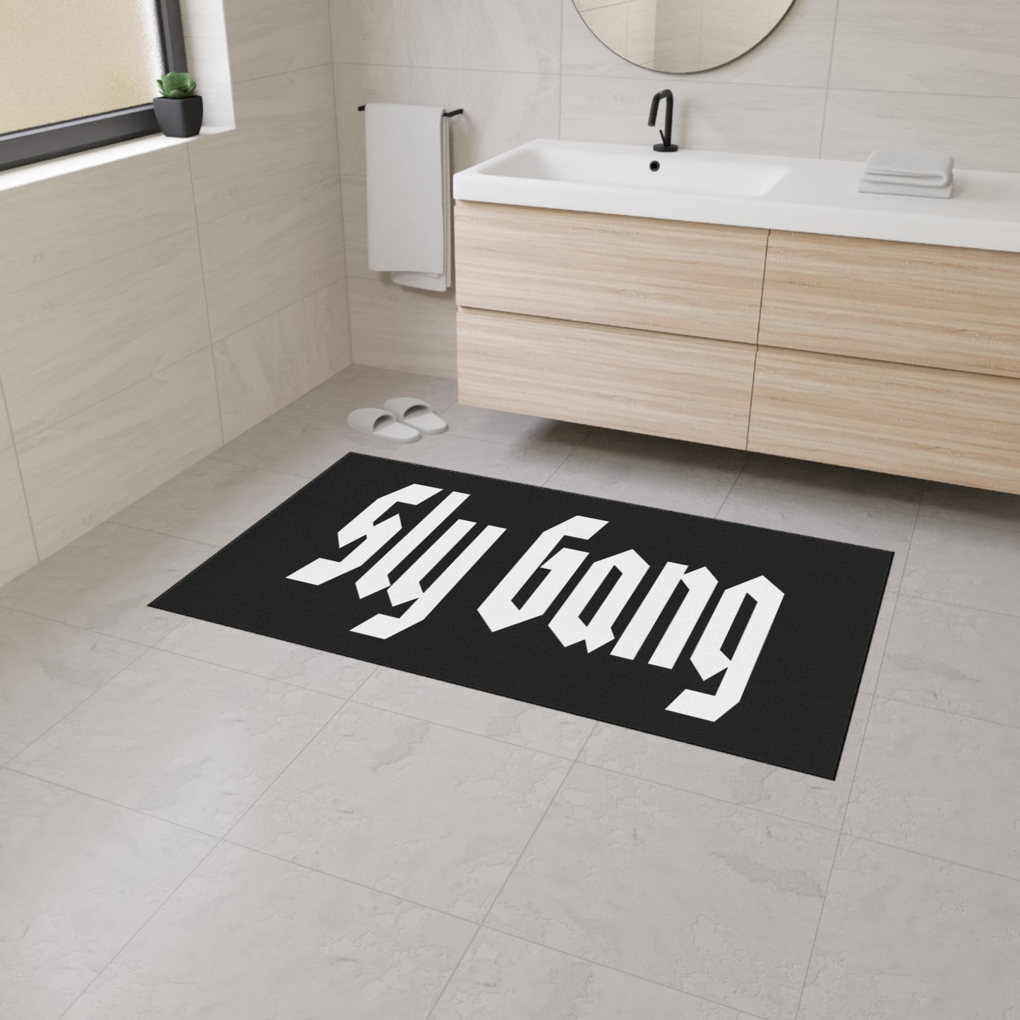 Sly Gang Heavy-Duty Floor Mat — Black Entry/Doormat with Gothic Logo