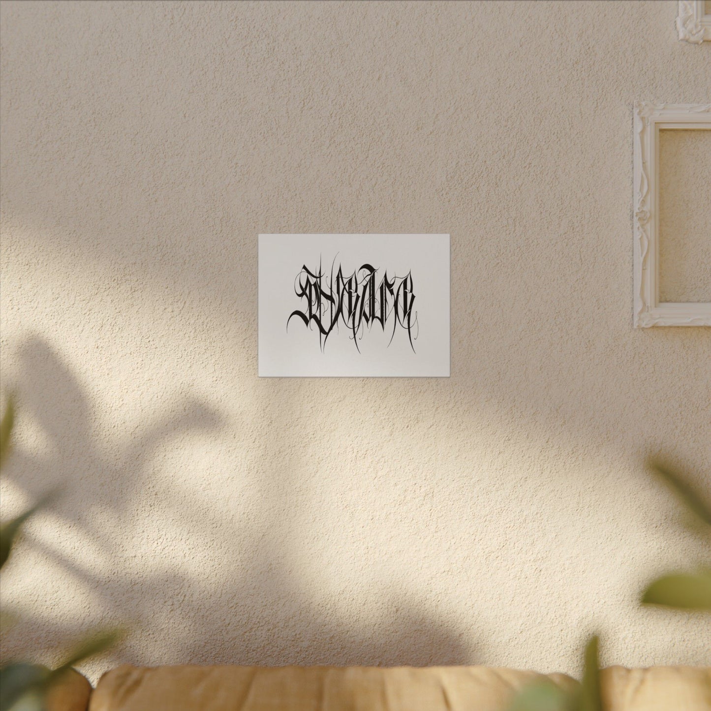 Canvas Wall Art — 'Believe' Black Ornamental Calligraphy