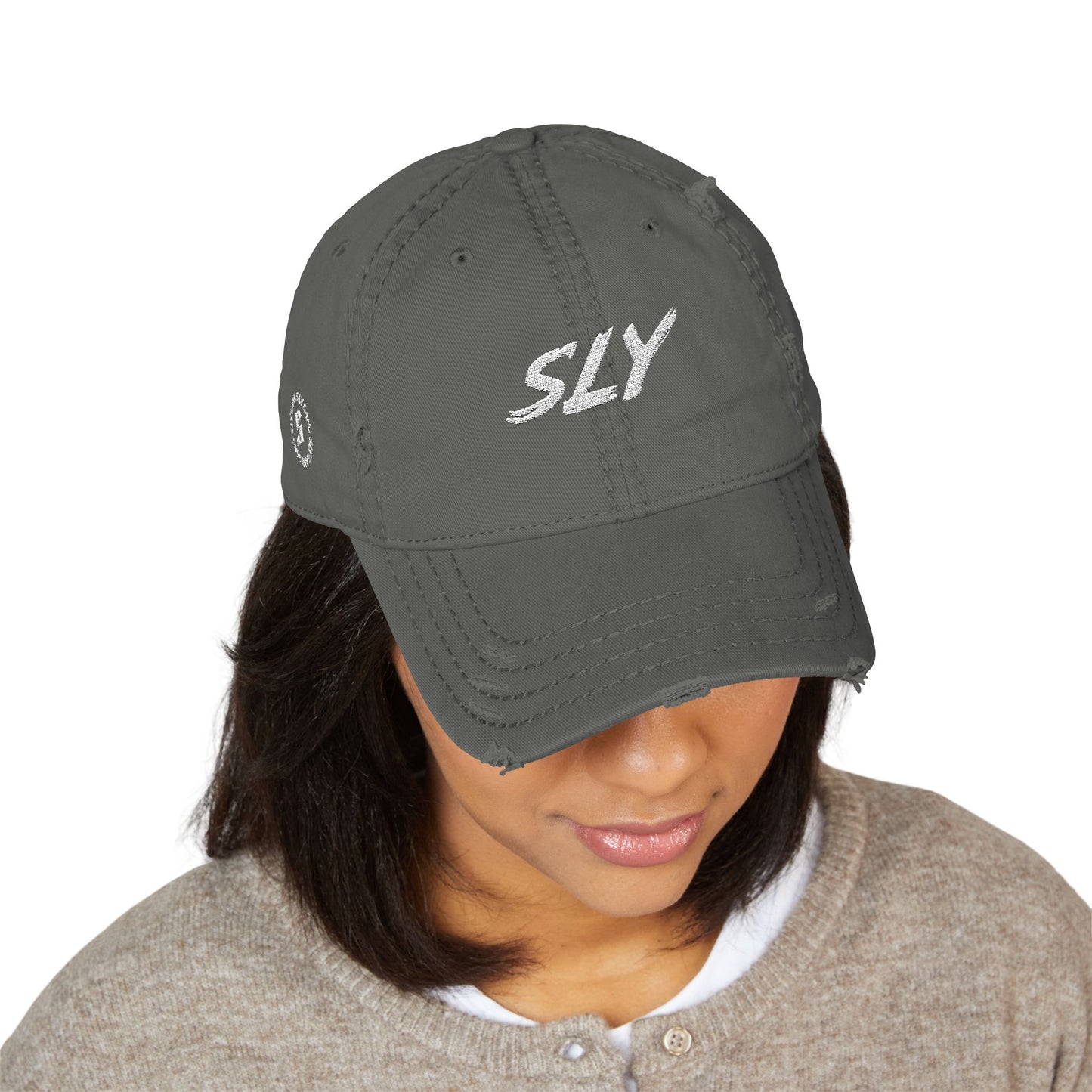 Sly Embroidered Distressed Dad Hat — Barcelona Vintage Baseball Cap