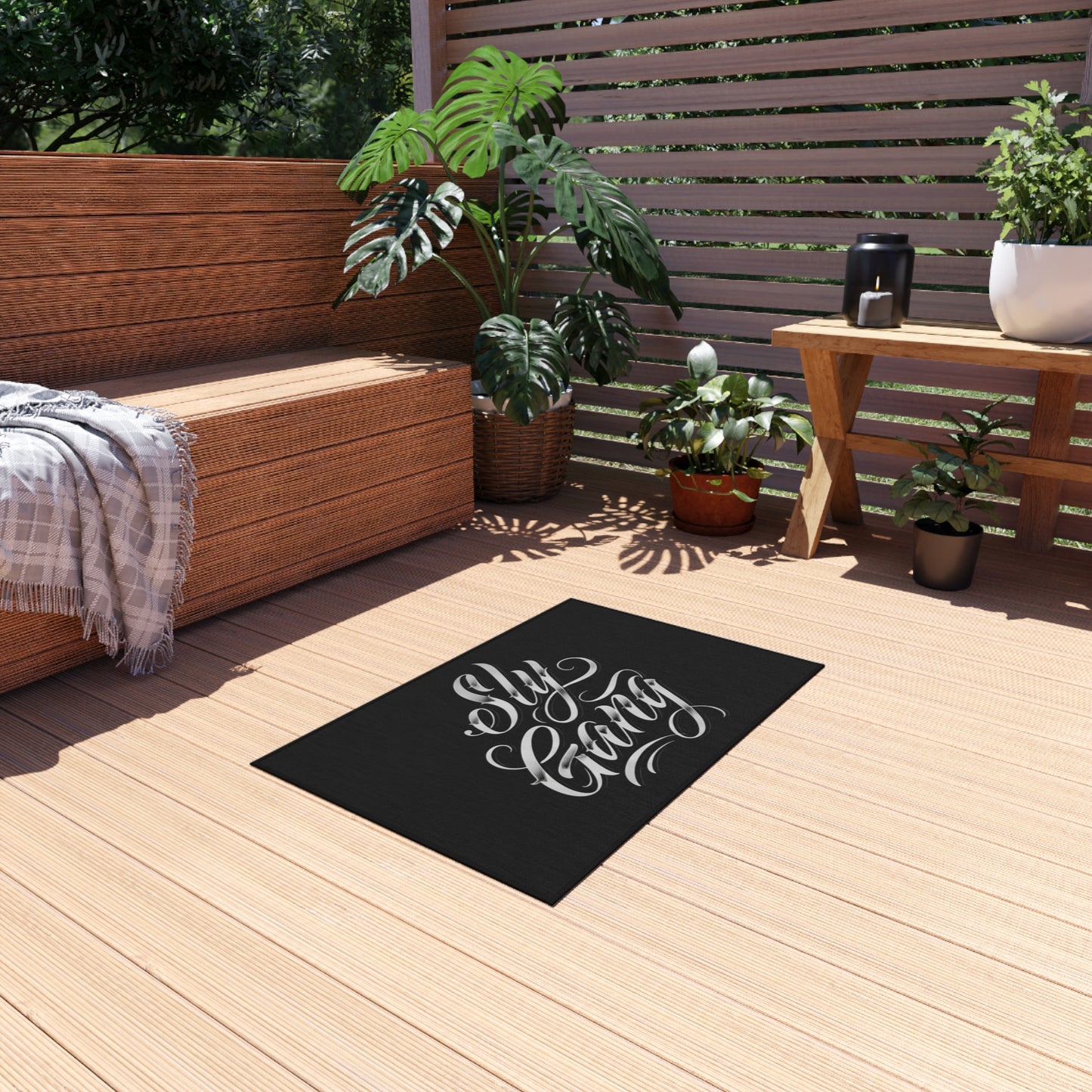Sly Gang Outdoor Rug — Black Script Doormat