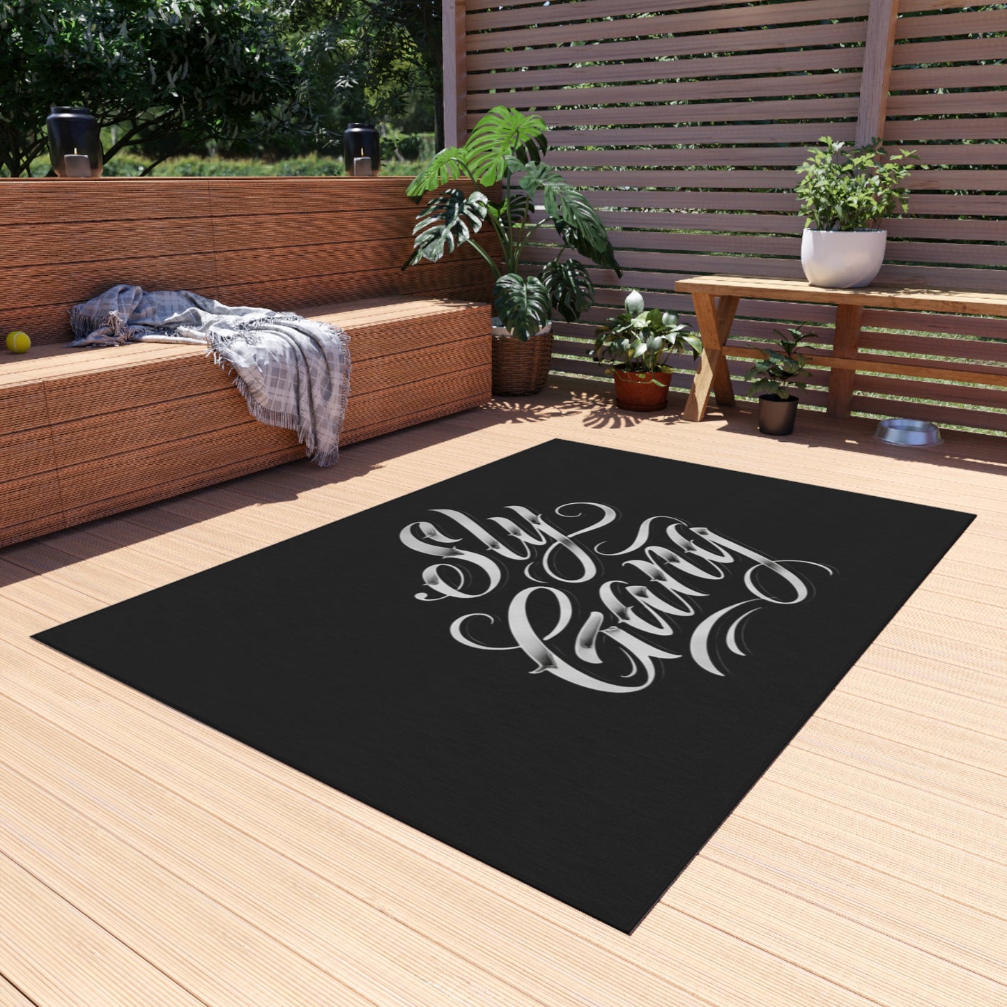 Sly Gang Outdoor Rug — Black Script Doormat