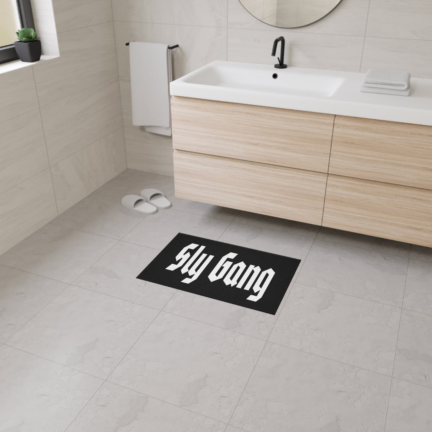 Sly Gang Heavy-Duty Floor Mat — Black Entry/Doormat with Gothic Logo