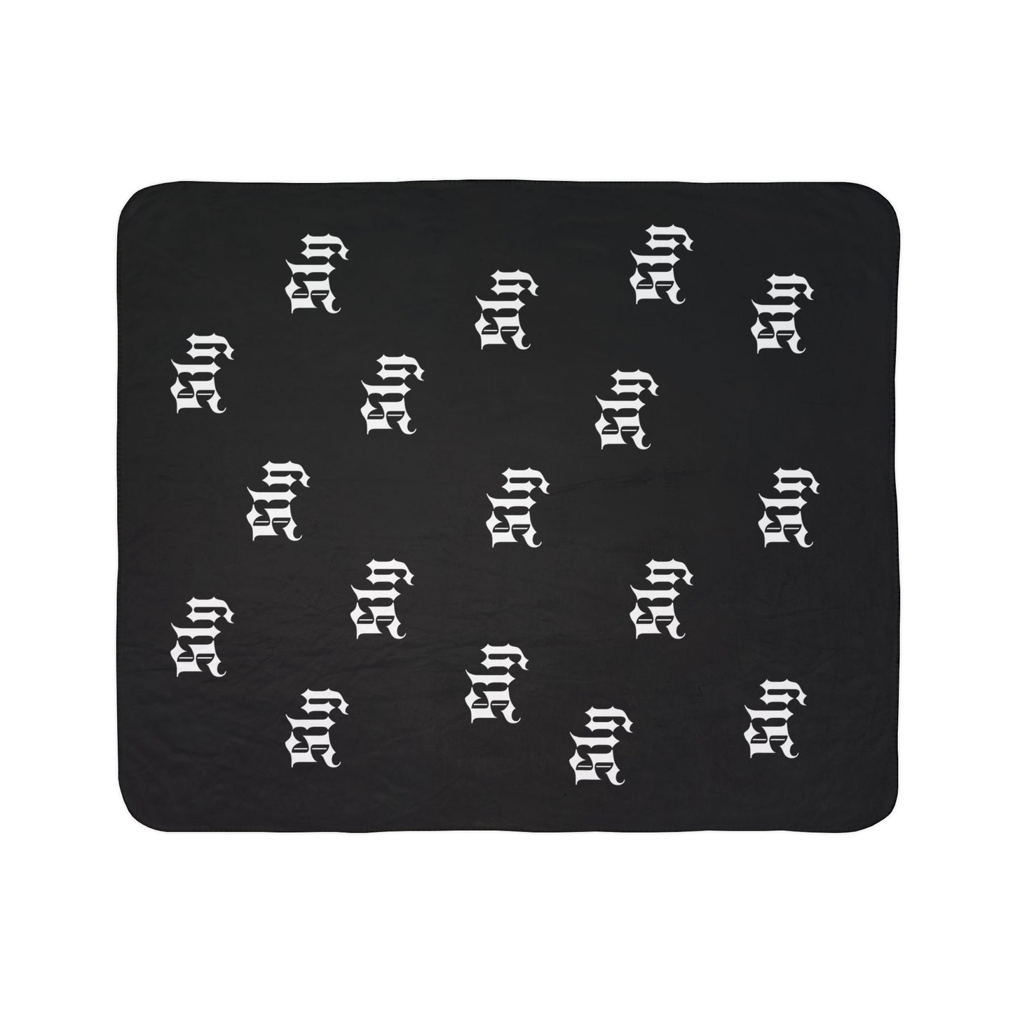 Sherpa Blanket — Gothic 'Sly' Pattern Black Cozy Throw