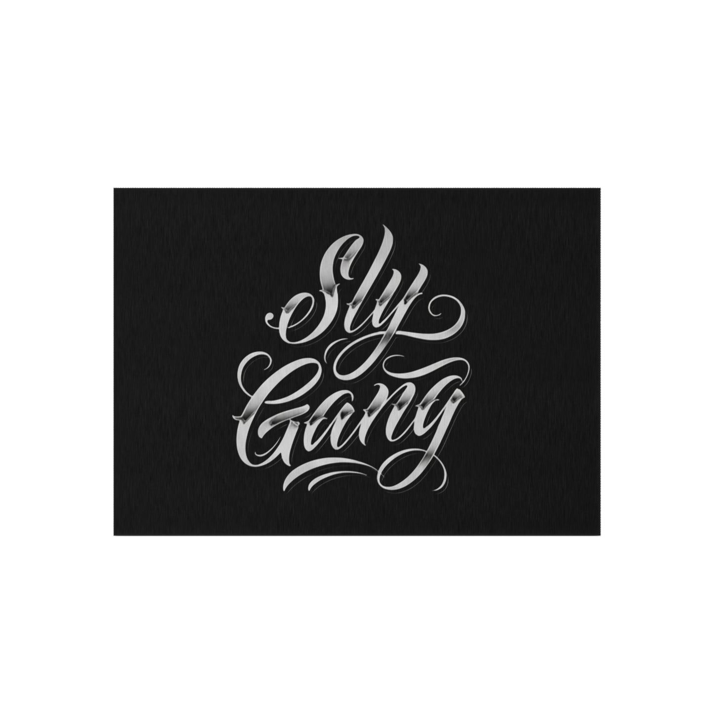 Sly Gang Outdoor Rug — Black Script Doormat