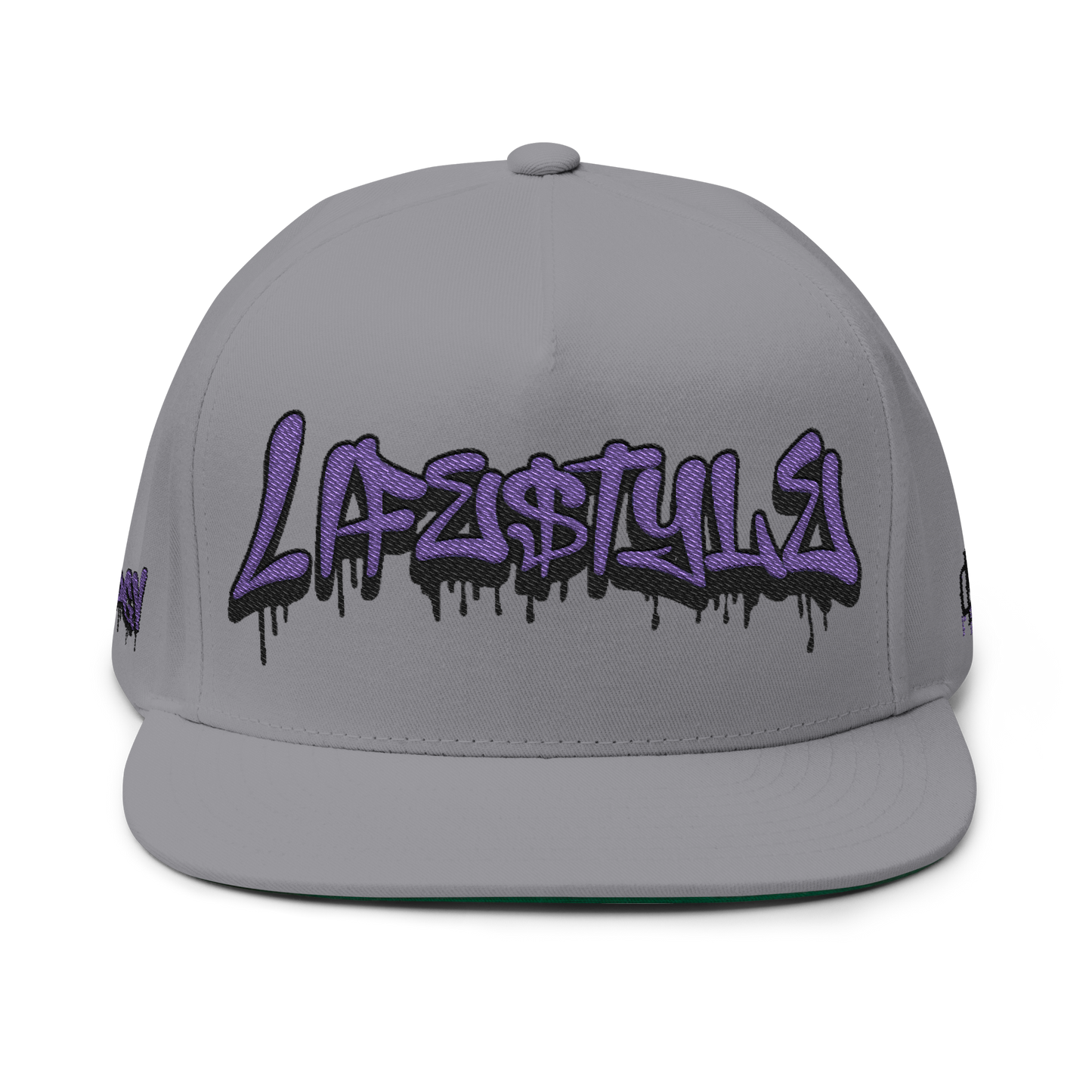 Graffiti Logo Flat Bill Cap — Embroidered Streetwear Snapback