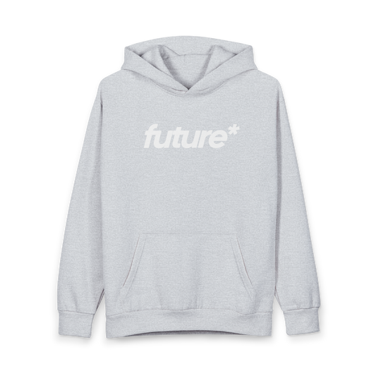 Future* Pullover Hoodie — Minimalist White Graphic Hoodie