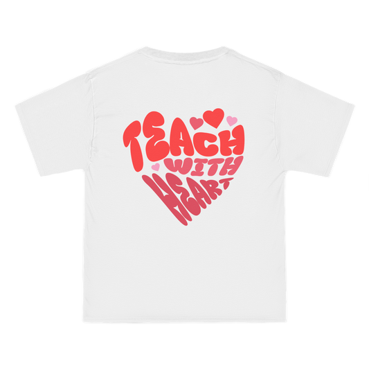 Teach With Heart T-Shirt – Retro Heart Teacher Tee