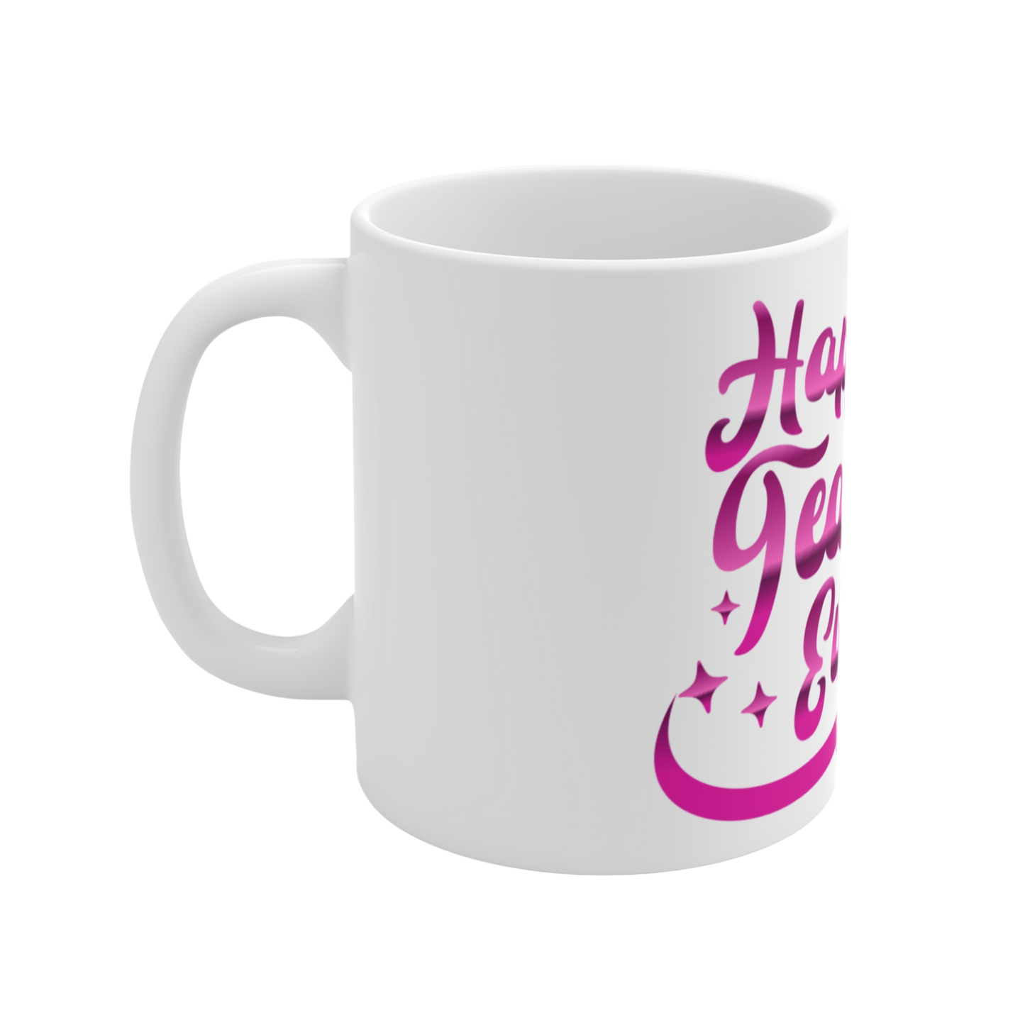 Happiest Teacher Ever Mug — 11oz Pink Script Teacher Appreciation Gift