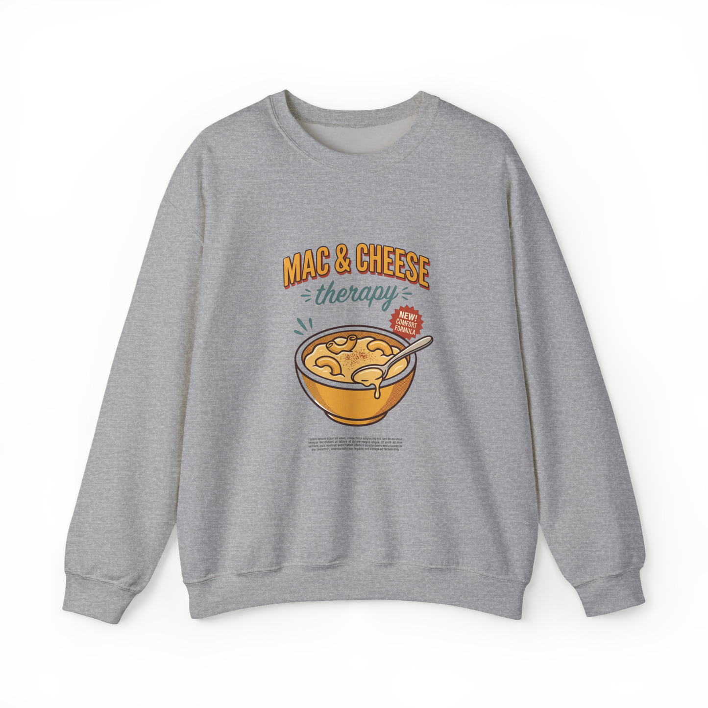 Mac & Cheese Therapy Sweatshirt | Vintage Food Graphics, Retro Diner Style