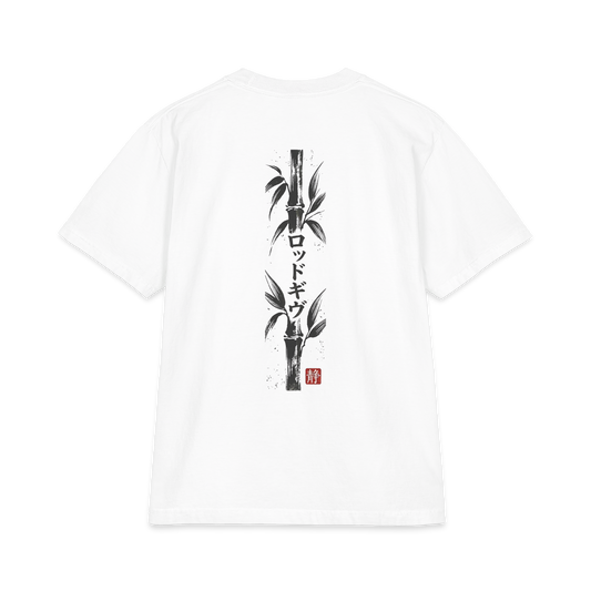 RODGV Bamboo Sumi-E Tee — Vertical Japanese Calligraphy Back Print