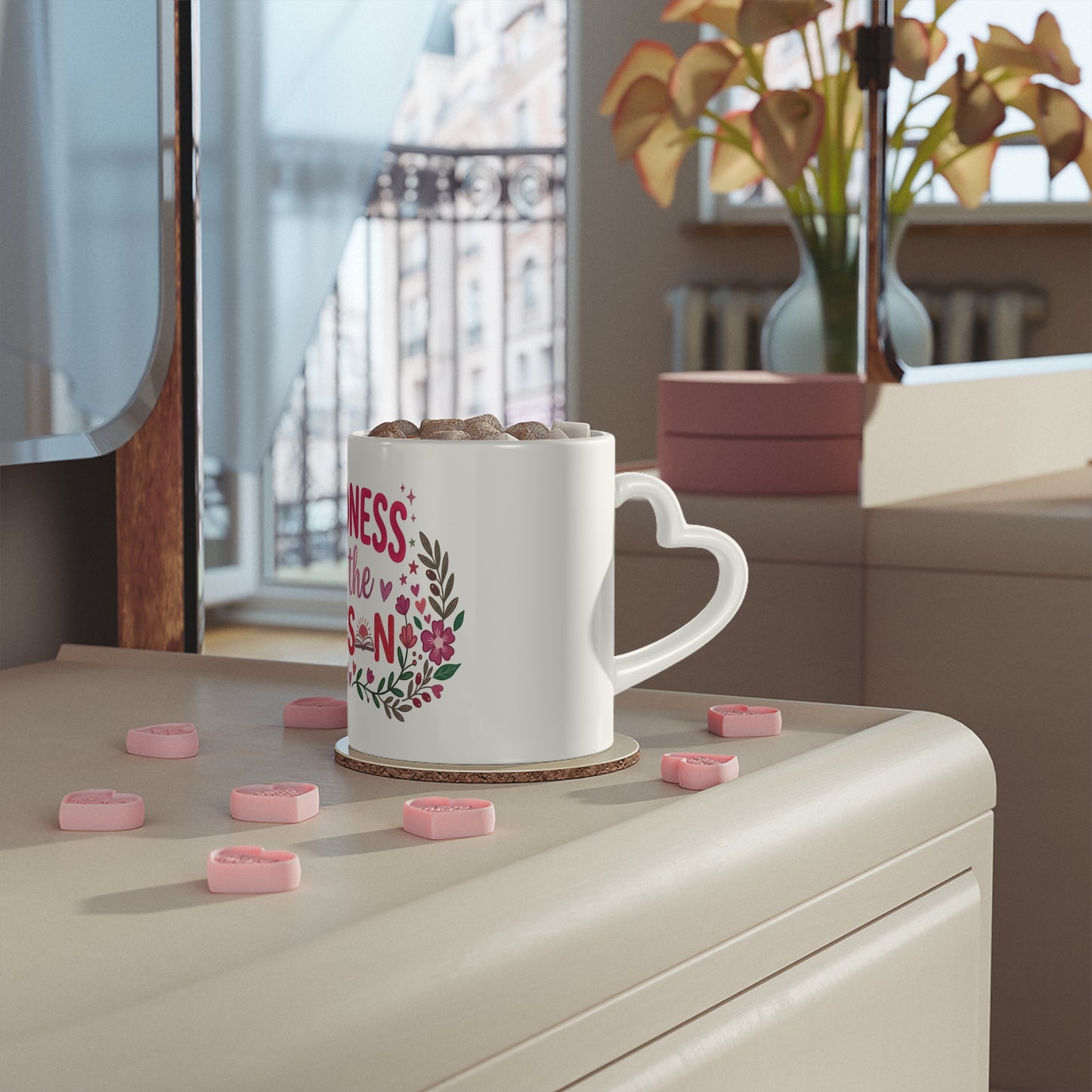Kindness Is the Lesson Heart Mug — Floral Teacher Appreciation Coffee Cup