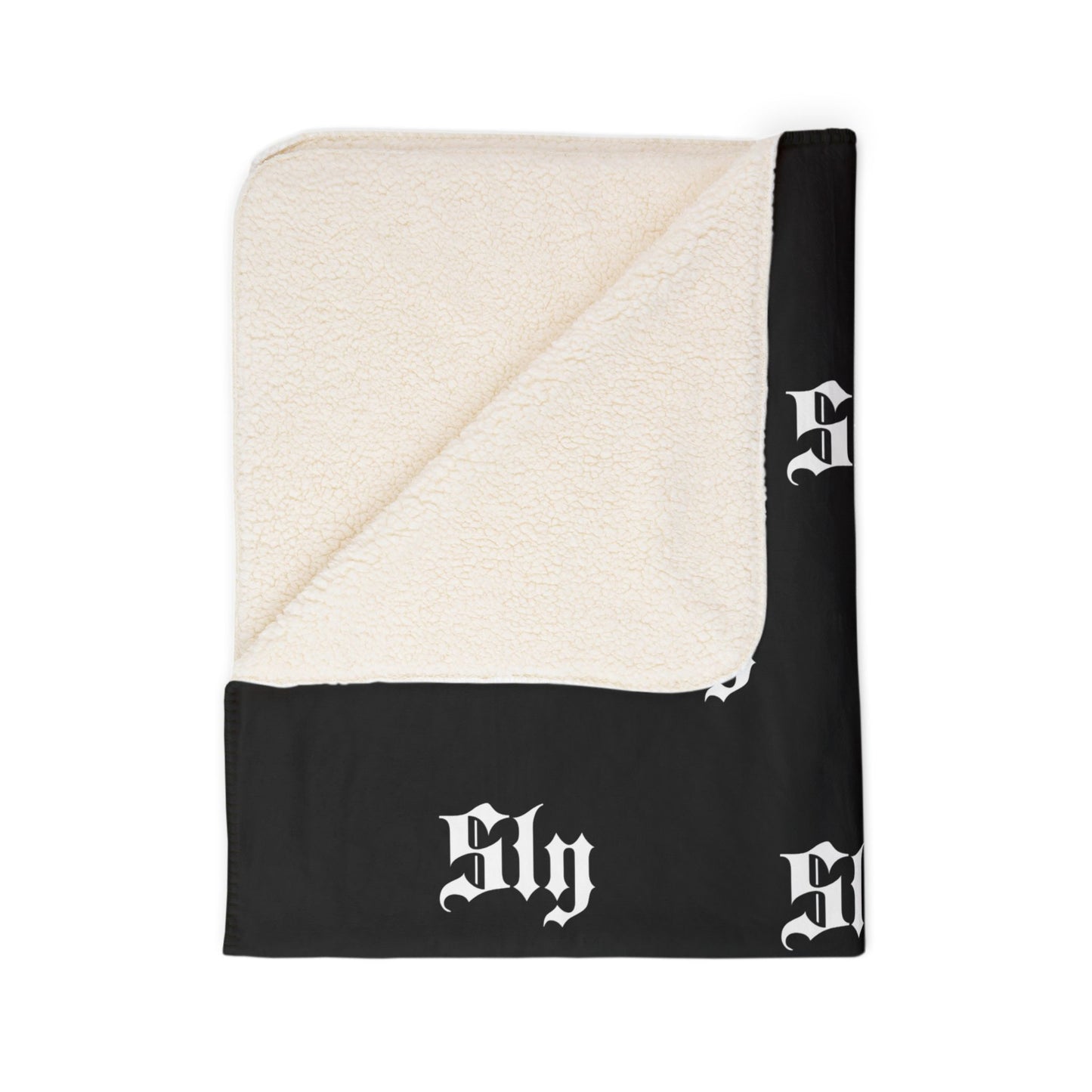 Sherpa Blanket — Gothic 'Sly' Pattern Black Cozy Throw