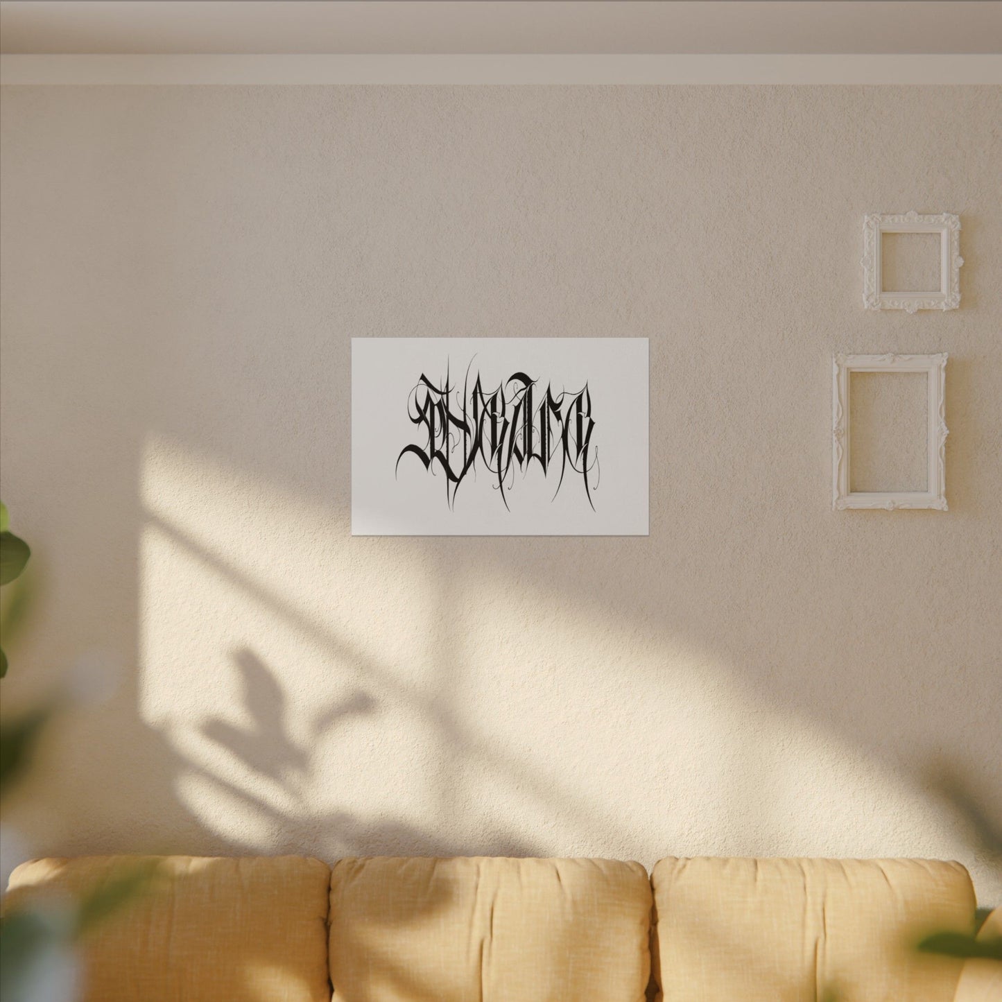 Canvas Wall Art — 'Believe' Black Ornamental Calligraphy