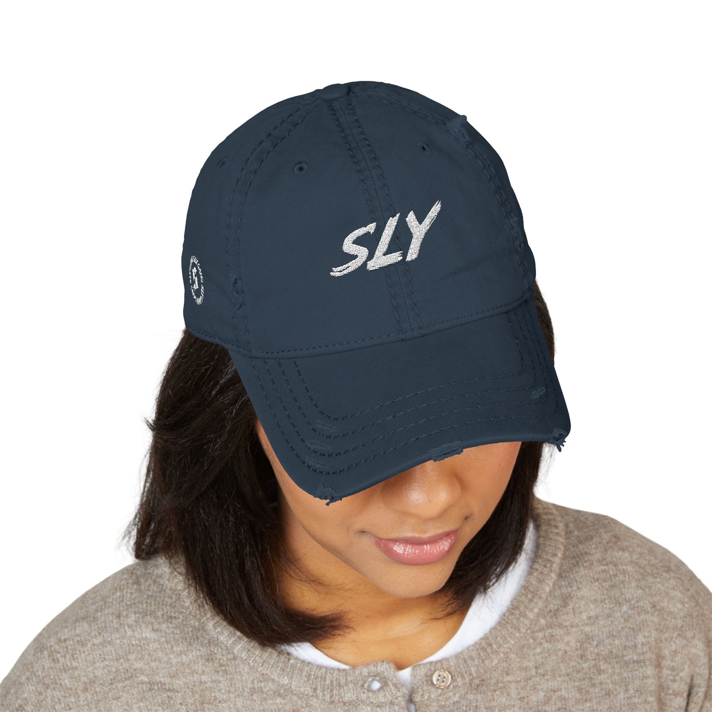Sly Embroidered Distressed Dad Hat — Barcelona Vintage Baseball Cap