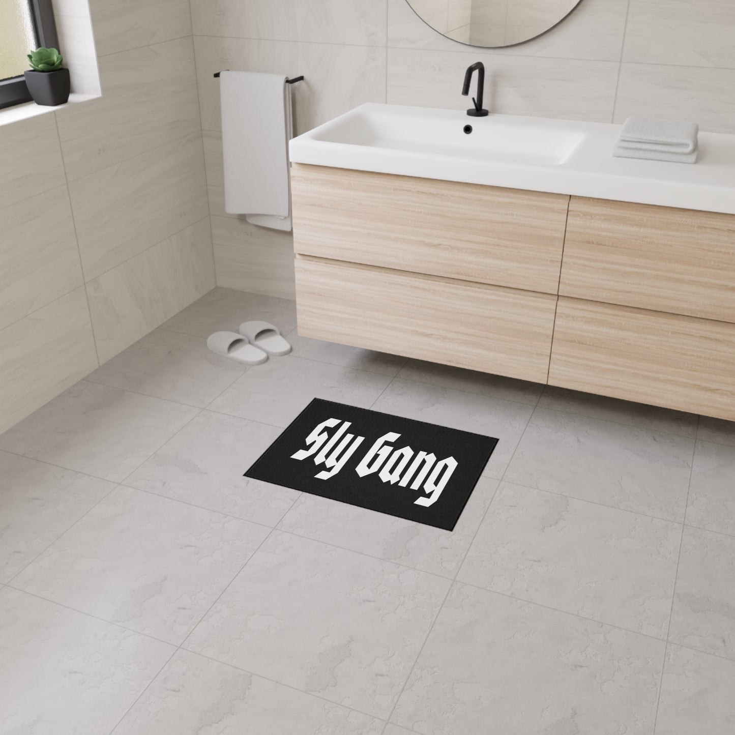 Sly Gang Heavy-Duty Floor Mat — Black Entry/Doormat with Gothic Logo