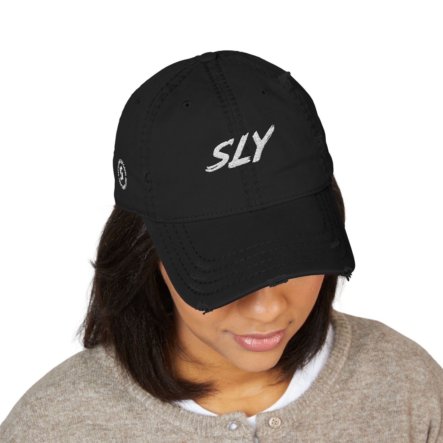 Sly Embroidered Distressed Dad Hat — Barcelona Vintage Baseball Cap