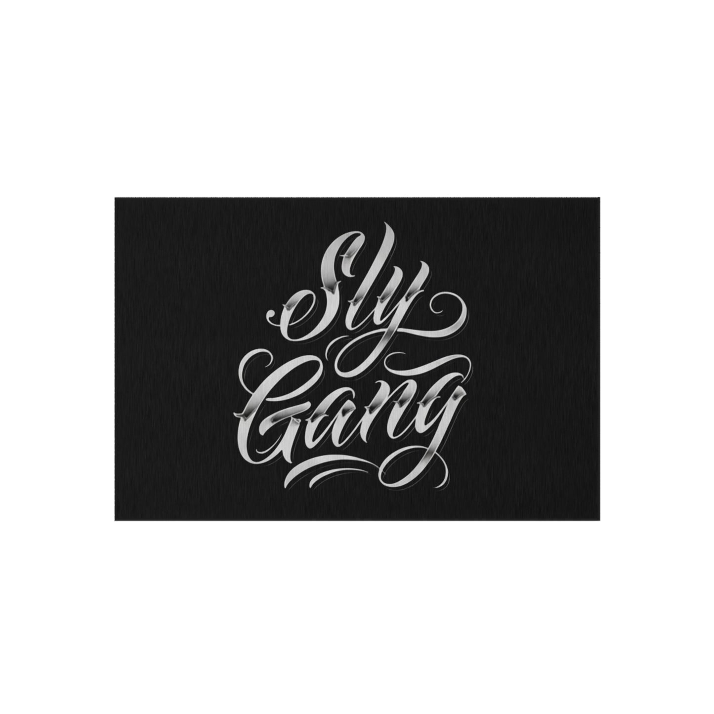 Sly Gang Outdoor Rug — Black Script Doormat