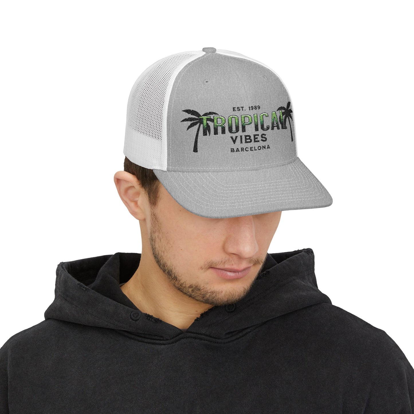 Tropical Vibes Trucker Cap — 'Tropical Vibes Barcelona' Snapback Hat