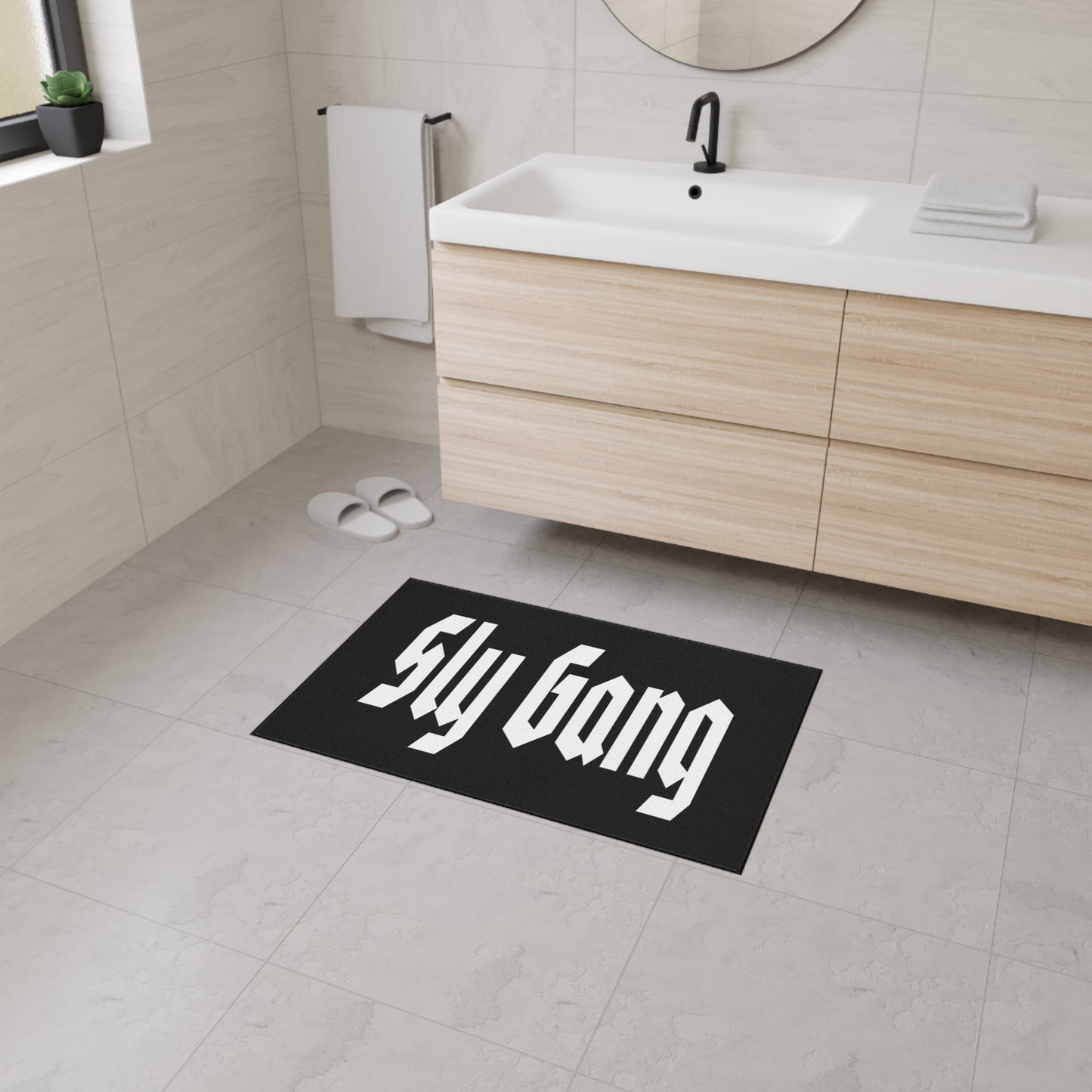 Sly Gang Heavy-Duty Floor Mat — Black Entry/Doormat with Gothic Logo