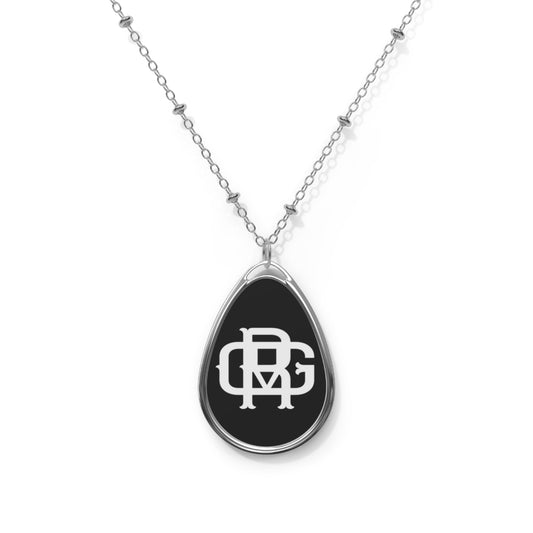 Personalized Oval Necklace with Custom Monogram Charm