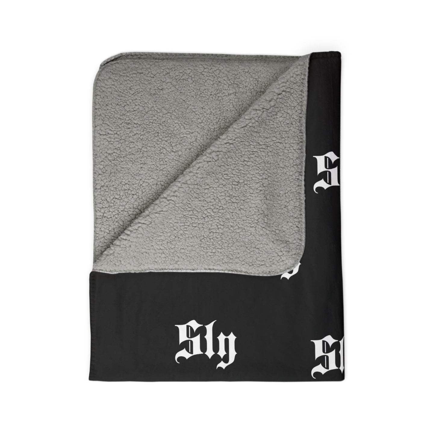 Sherpa Blanket — Gothic 'Sly' Pattern Black Cozy Throw