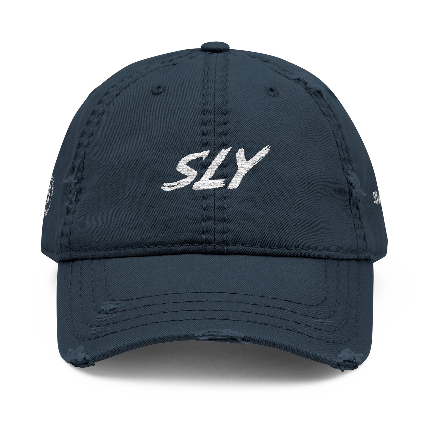 Sly Embroidered Distressed Dad Hat — Barcelona Vintage Baseball Cap